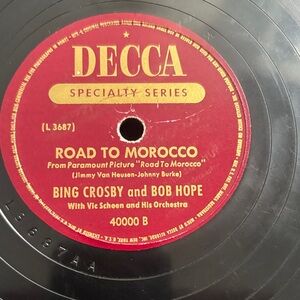 Bing Crosby and Bob Hope performing "Road To Morocco exc condition